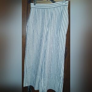 Woman's Size XS Banana Republic Striped Blue and White Wide Leg Pants